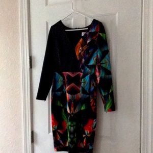 Beautiful long sleeve dress multicolored size 8